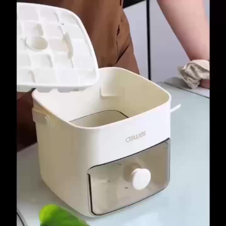 Large Capacity Ice Maker Bucket with Dual Layers and 48 Compartments, Food-Grade Plastic with Built-in Freezer Box, Ideal for Home, Office, and Outdoor Use | Easy-to-Clean Material, Countertop Ice Tray