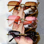 3pcs New Style Frameless Fashion Glasses, Trendy European And American Angular Glasses for Both Men And Women.