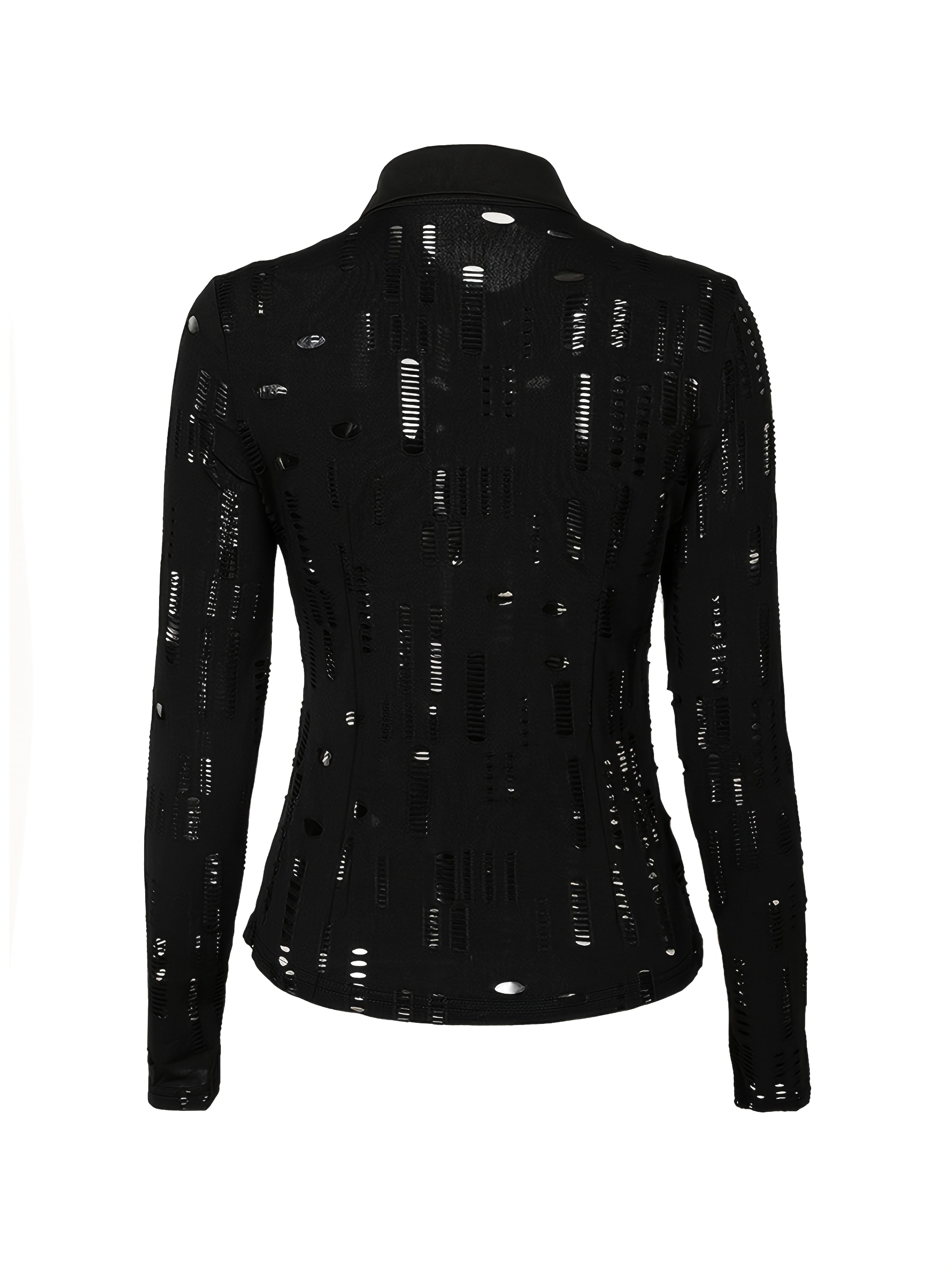 Fashionable Women'S Knit Top with Lapel Collar, Sexy Style, All Seasons, Solid Color, Pocket Detail, Regular Length, Polyester Material