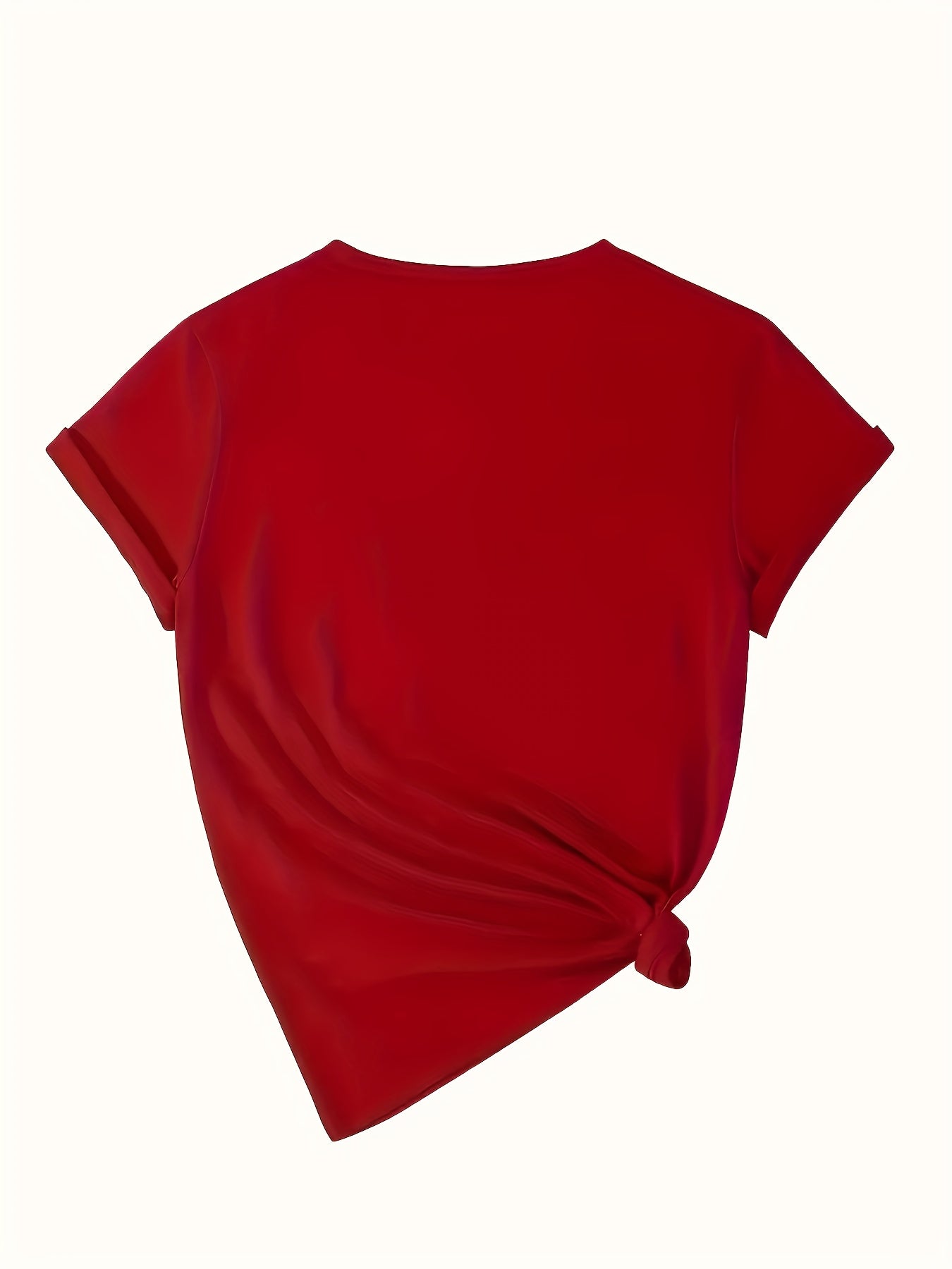 Women's African-Inspired Patchwork Print Casual Short Sleeve T-Shirt - Vibrant Red Round Neck Top with Cultural Motifs, Medium Stretch & Machine Washable for Spring/Summer, Casual Attire, Comfortable Fabric