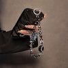 Luxury Crystal Butterfly Beaded Phone Lanyard Strap - Chic Handmade Wristlet Keychain Accessory with Gemstone Accents and Transparent Clip