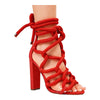 Women Chunky Heel Rope Lace Up High Heel Sandals