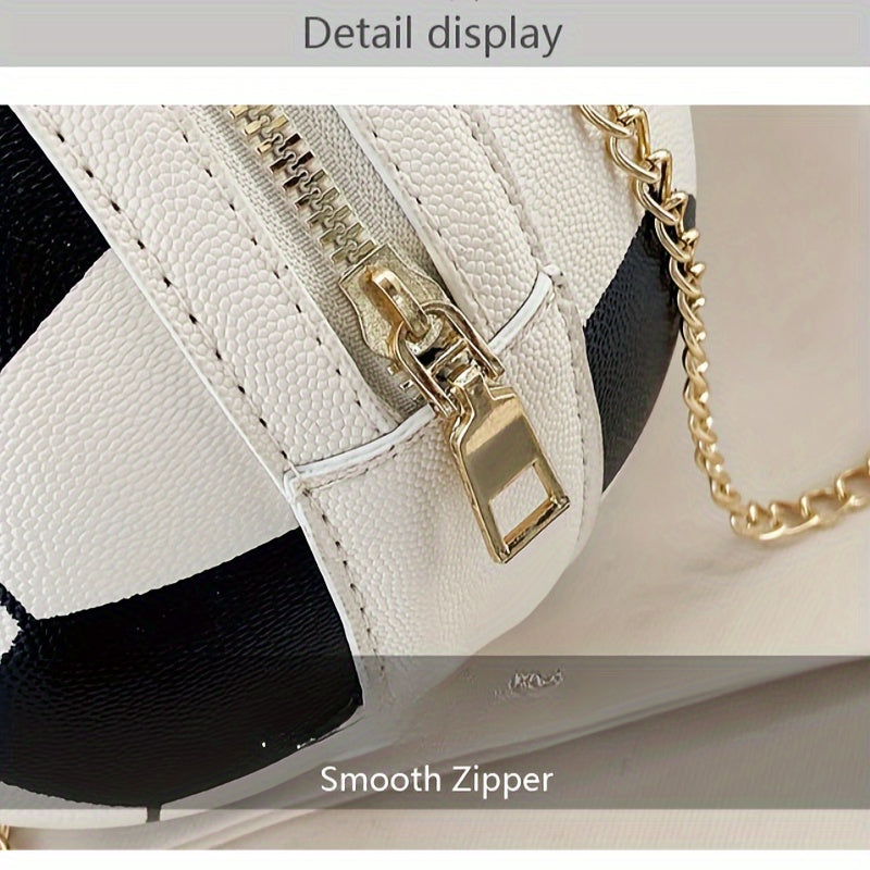 3 Hot-Selling Colors Available Ins Super Trendy Football Basketball Bag New Versatile Single-Shoulder Crossbody Korean Style Small Round Bag Women's Bag