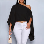 Womens European And American-style Loose-fitting Batwing-sleeve