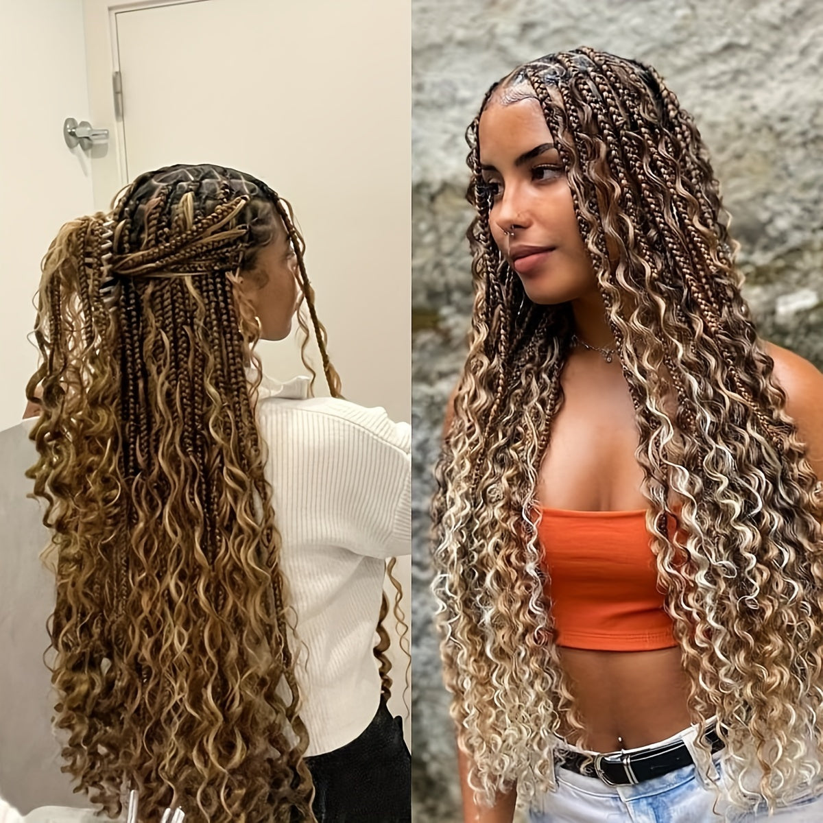 1pc Elegant Full Lace Curly Braided Wig for Women, High-Temperature Fiber, 150% Density, Full Lace Area, Versatile Long Style, Soul Goddess Collection