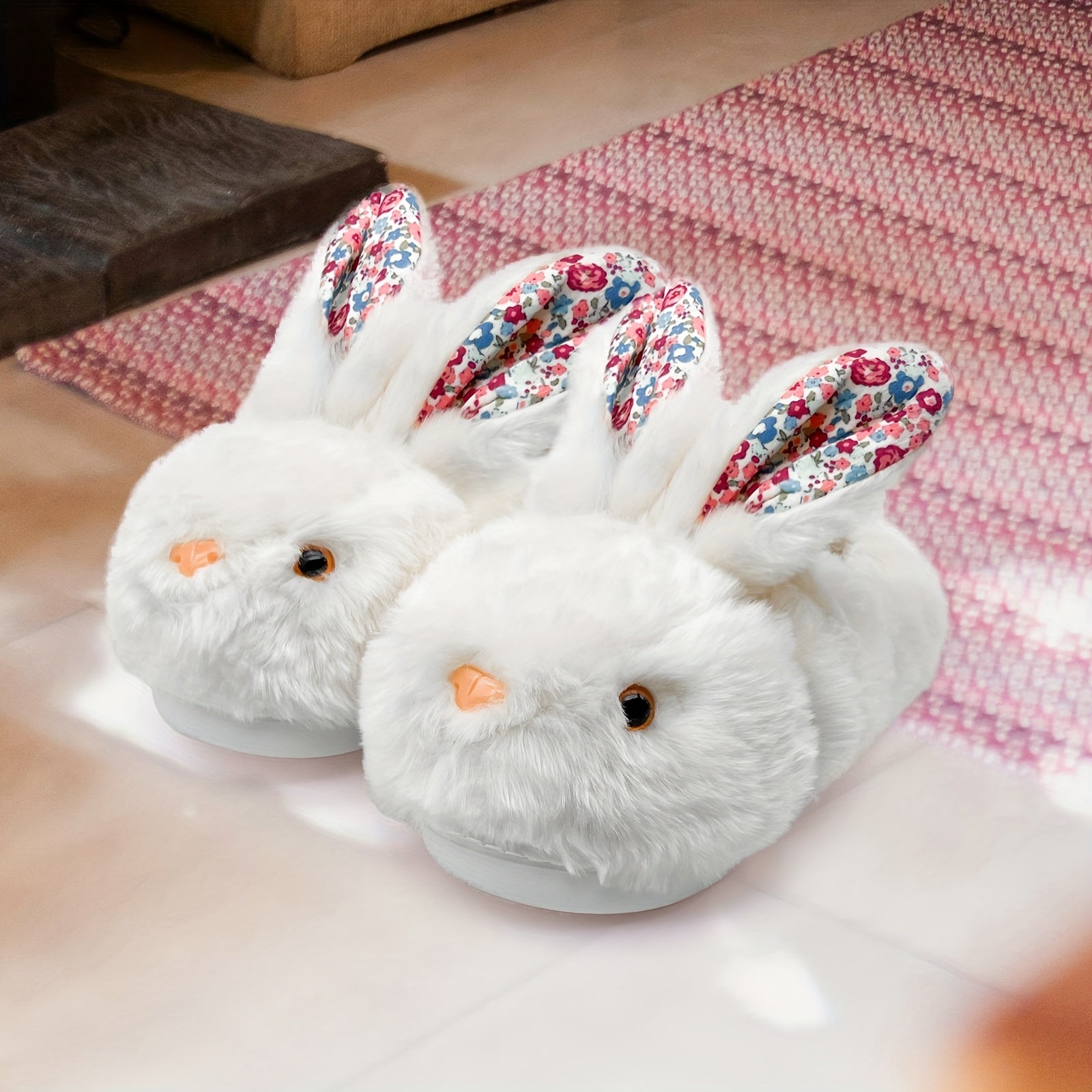 Women'S Cute Bunny Animals Slippers Interesting Comfortable Furry Slippers Soft Plush Winter Season Keep Warm Rabbit Home Bedroom Shoes, Valentine'S Day Gifts