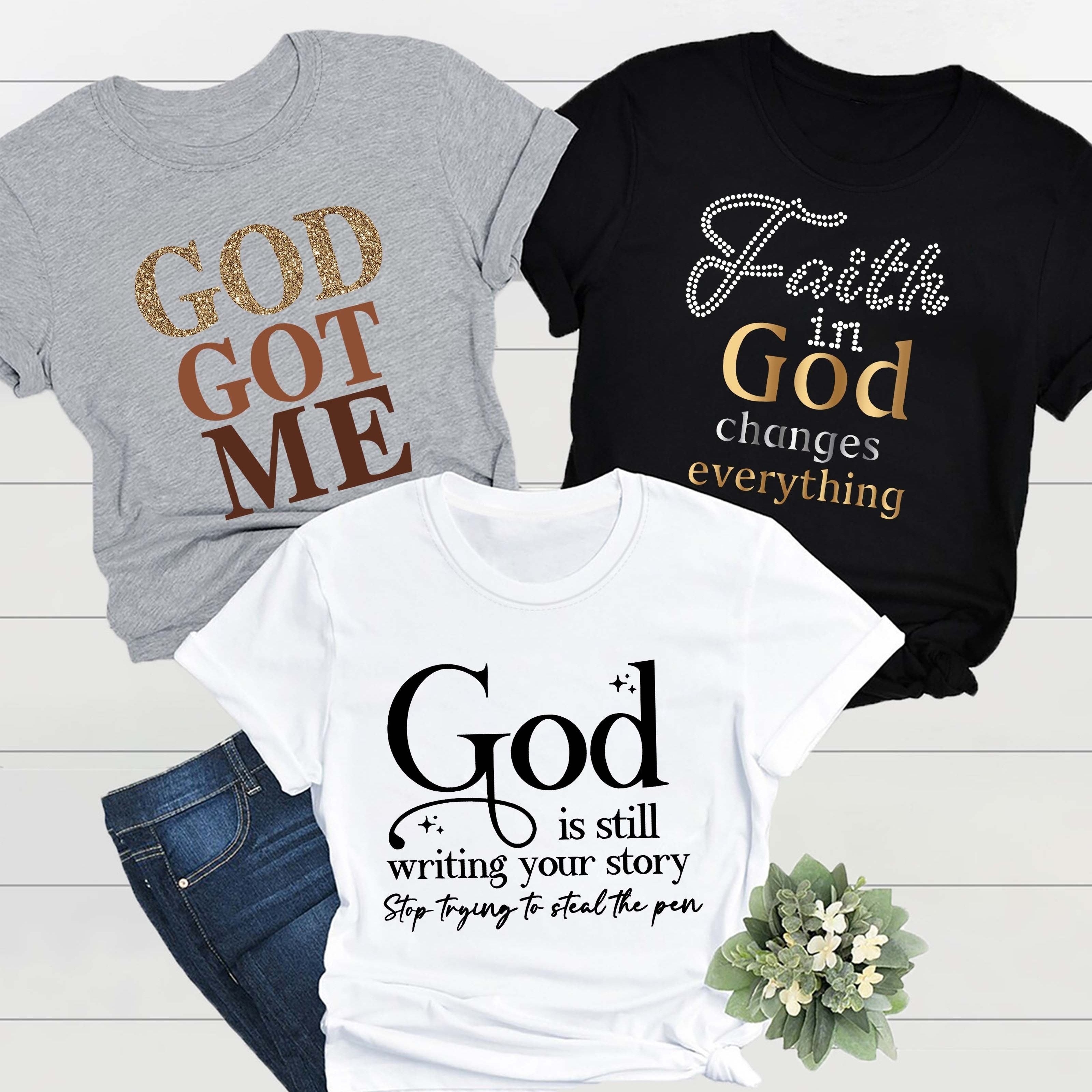 [3 Packs Crew Neck T-Shirt] 3 Packs Letter Print Crew Neck T-Shirt, Casual Short Sleeve T-Shirt For Spring & Summer, Women's Clothing