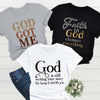 [3 Packs Crew Neck T-Shirt] 3 Packs Letter Print Crew Neck T-Shirt, Casual Short Sleeve T-Shirt For Spring & Summer, Women's Clothing