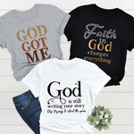 [3 Packs Crew Neck T-Shirt] 3 Packs Letter Print Crew Neck T-Shirt, Casual Short Sleeve T-Shirt For Spring & Summer, Women's Clothing