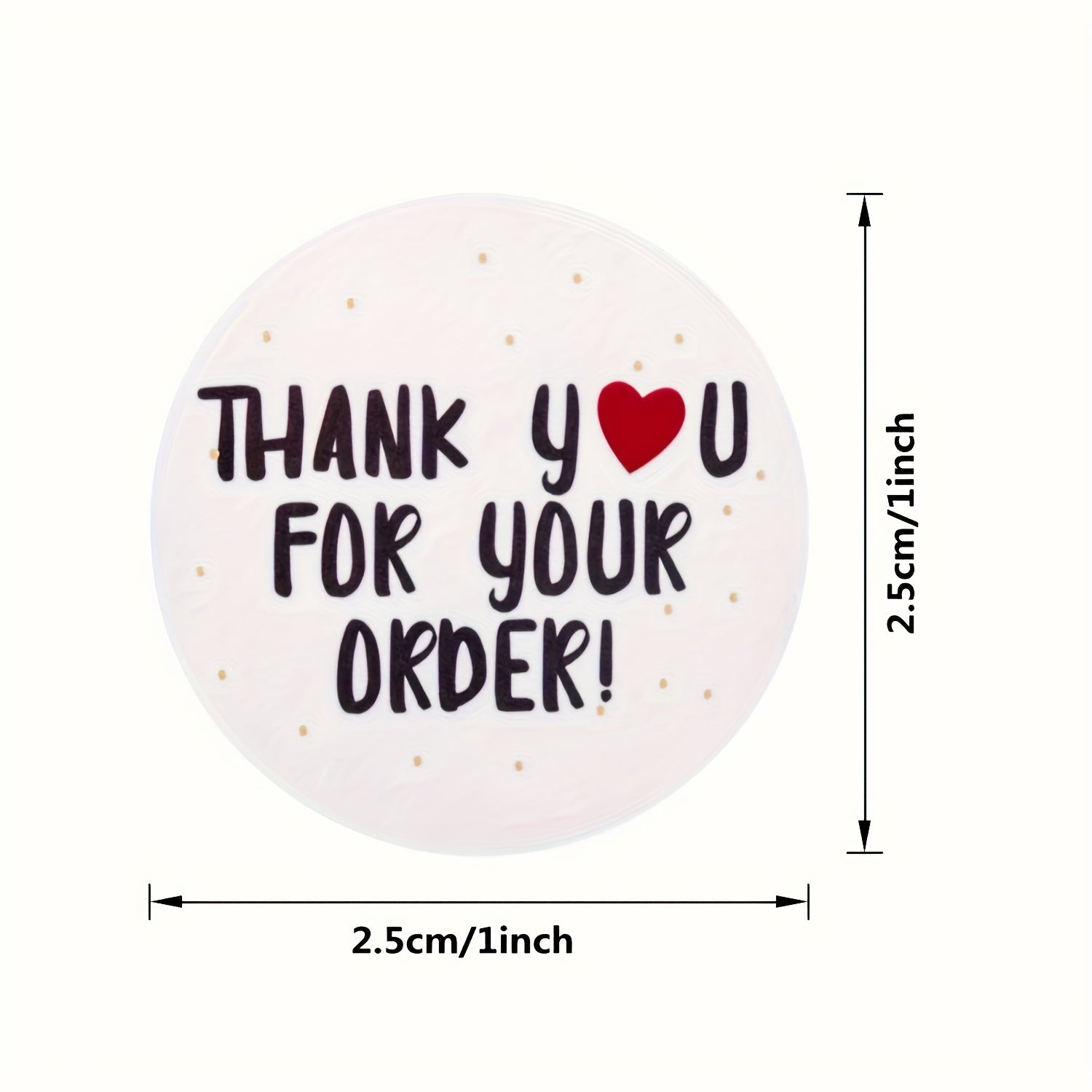 500pcs 1-Inch 'Thank You for Your Order' Stickers - Easy Peel White Labels for Business Packaging & Customer Appreciation