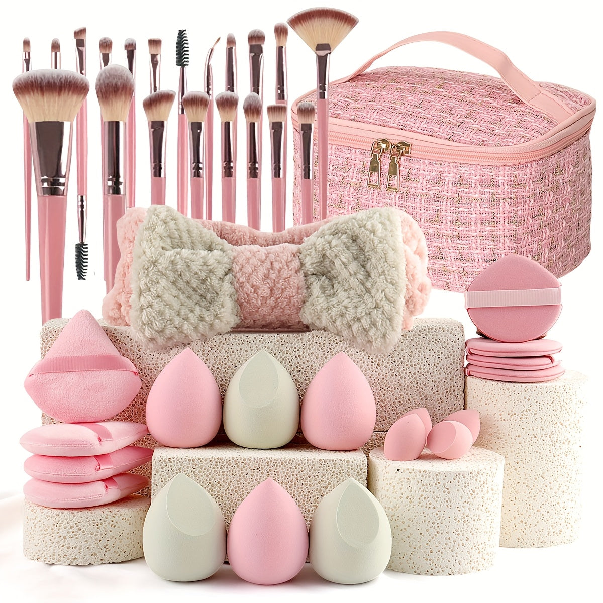 Makeup Brush Set Facial and Eye Shadow Brushes Super Soft Concealer, Blush, Contouring, Mixing, Eyeshadow, Makeup Sponge, Makeup Beauty Egg On Makeup Soft and Adaptable Makeup Tool Suitable for All Skin Types Create Perfect M