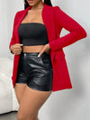 Women's Elegant X-Shape Tailored Blazer Jacket - Solid Color Long Sleeve Single-Breasted Spring Versatile Office & Casual Outerwear, Machine Washable