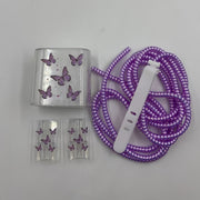 5pcs Purple Butterfly Charger Covers, TPU Protective Cases for iPhone 14 Pro Max, 13/12/11, 18/20W Fast Charging, Cord Wrapping, Anti-Breakage, Gift for Boyfriend/Girlfriend, Phone Accessories