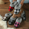 Cozy Plaid Fuzzy Slippers for Women - Thick, Warm & Non-Slip Indoor/Outdoor Shoes with Soft Fabric Lining