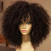 Curly Afro Wig With Bangs Short Kinky Curly Wig For Women Synthetic Black Curly Wigs Shoulder Length Glueless Afro Wig