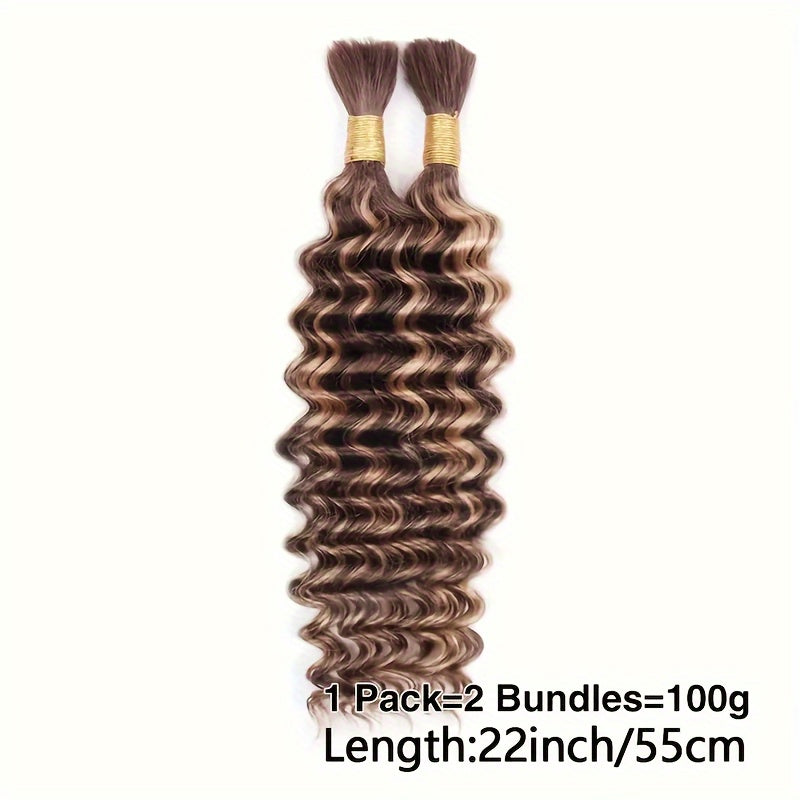 P4/27 Highlight Deep Wave Ombre Highlight Brown Bulk Soft Human Hair Bulk Deep Curly Ombre P4/27 Honey Blonde Bulk Hair Extensions Virgin Human Hair