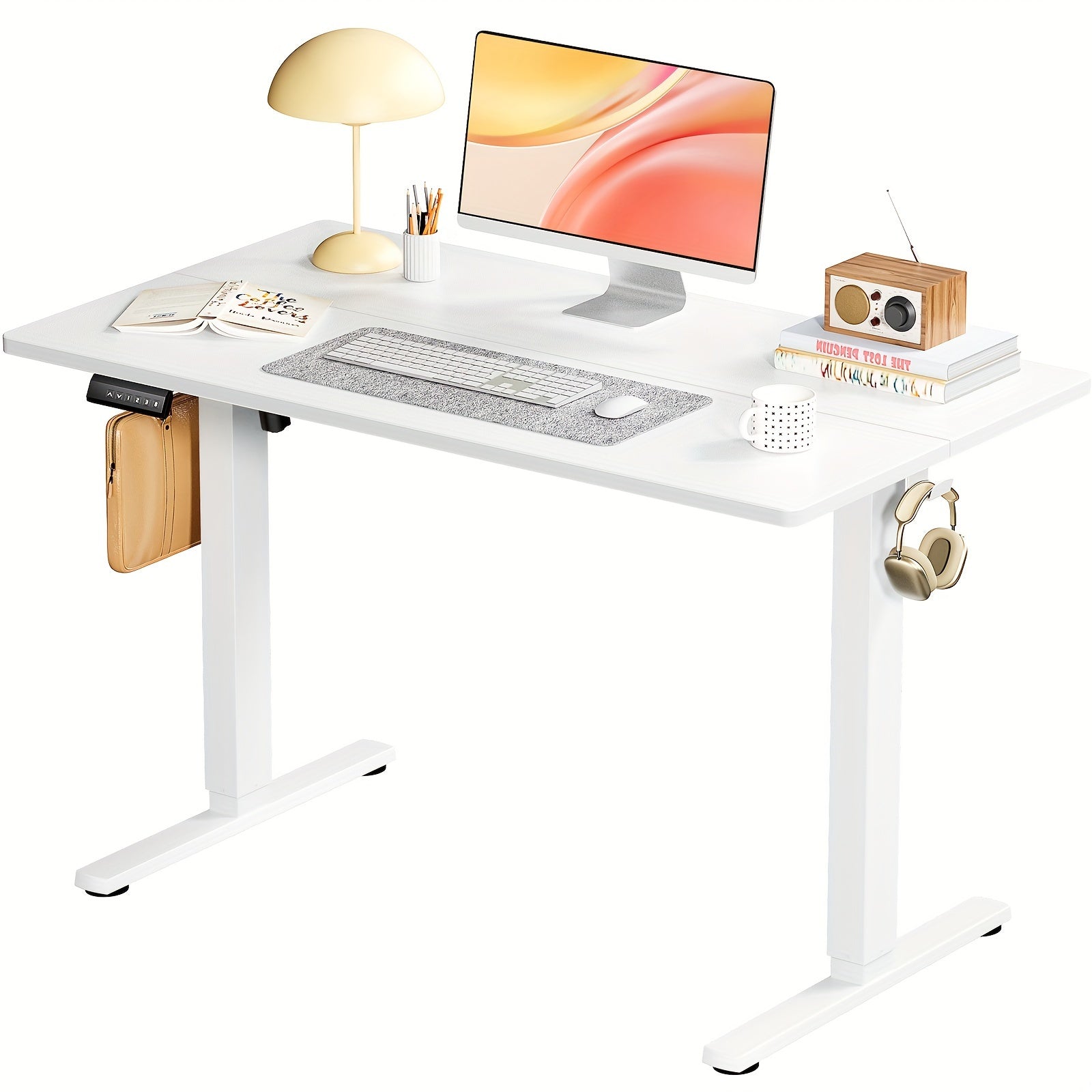 Height Adjustable Electric Standing Desk - 40/48/55/63 Inch Motorized Lift Computer Task Table with Spacious Workspace - Ergonomic Rising Desk for Office and Home with 4 Color Options
