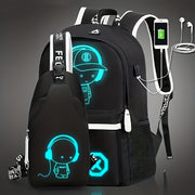 2pcs/ Set, Simple And Large Capacity Casual Travel Backpack School Bag Set, Cartoon Print Crossbody Bag Chest Bag
