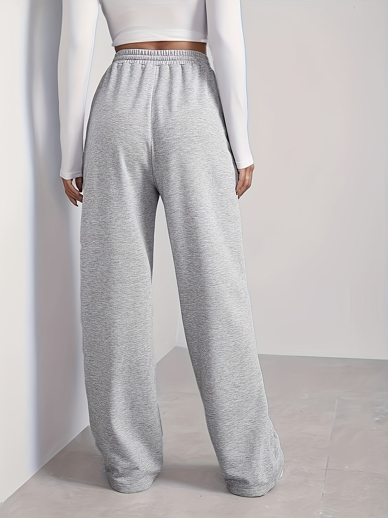 Women's Brown Drawstring Joggers - Casual & Comfy Polyester Sweatpants with Pockets, Mid-Rise, All-Season Wear