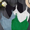 Valentine's Day 4 Packs Cable Knit Cami Tops, Versatile Crop V Neck Summer Sleeveless Cami Tops, Women's Clothing