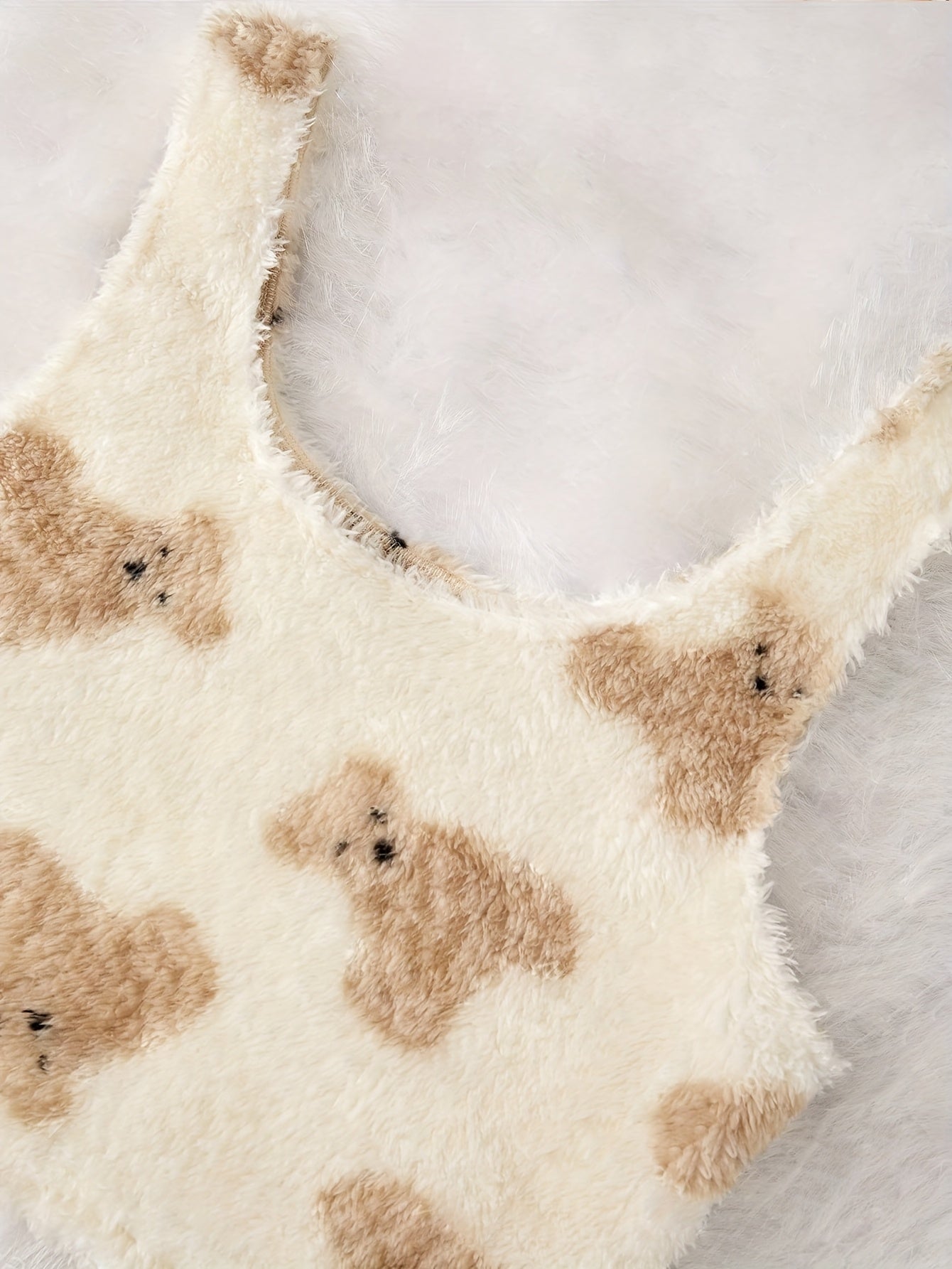 Women'S Fuzzy Loungewear Lady'S Pajamas Sleeveless Tank Top and Shorts Plush PJ Set