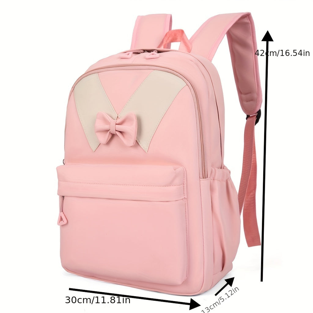 Airline Approved Unisex Carry-On Backpack - Foldable Oxford Fabric with Adjustable Straps, Zipper Closure & Pink Bow Design for College, Travel, Hiking, School (Hand Wash Only), Travel Backpack | Casual Backpack | Durable Bac