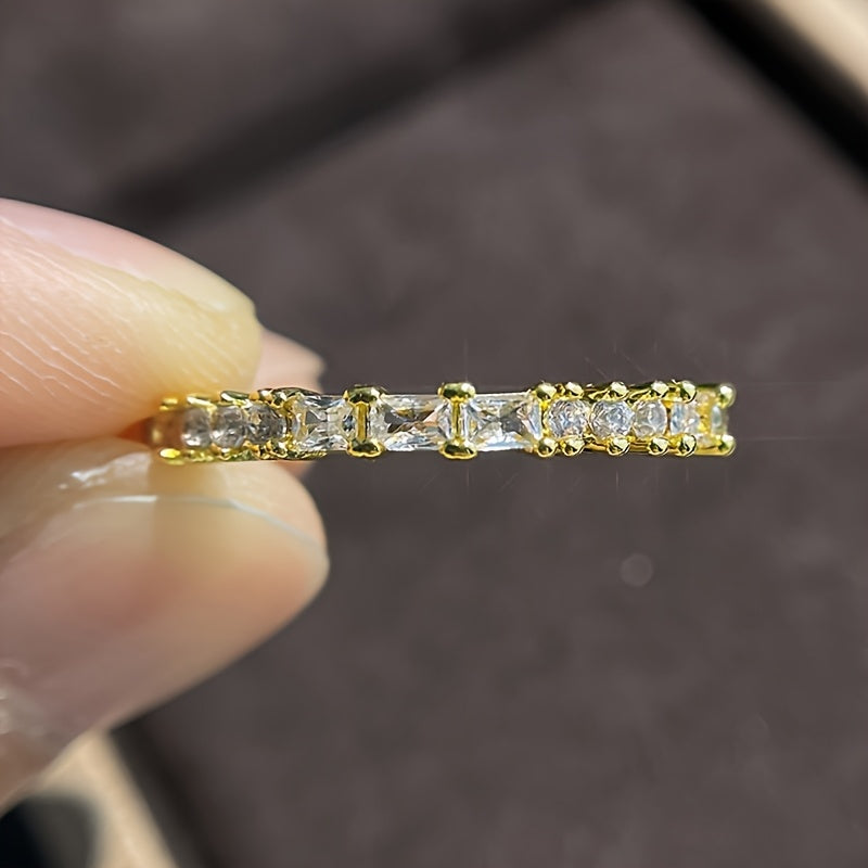 4pcs/Set Elegant Stacking Rings With Sparkling Fake Zirconia Teardrops And Rectangular Symbols, Symbolizing Romance And Prestige, For Everyday Wear, And Perfect Gift For Spring Festival New Year