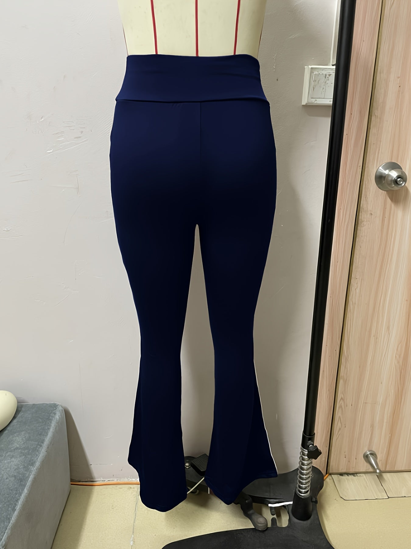 Color-Blocked Striped Casual Flared Pants for Women, Perfect for Active Sports.