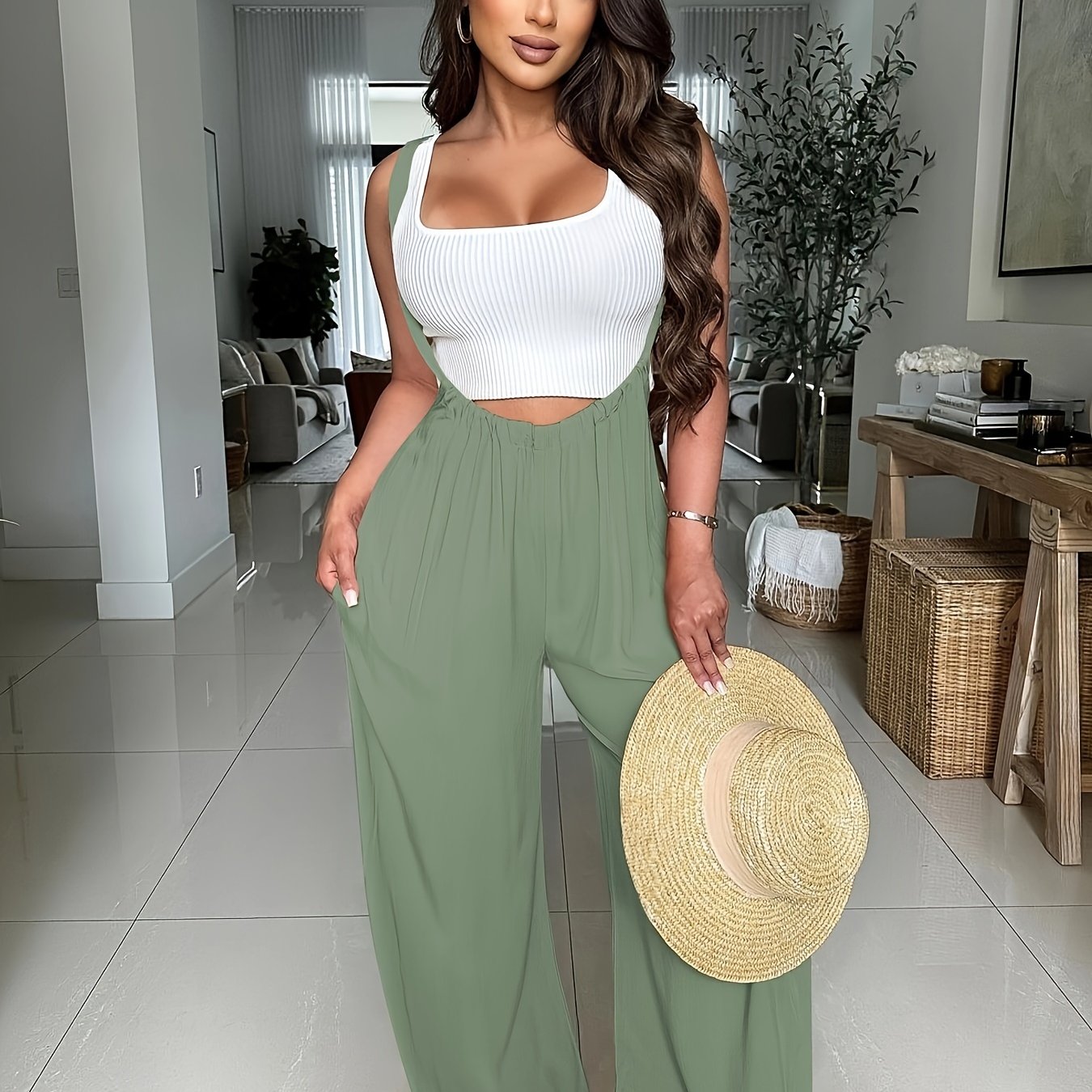 Women's Casual Wide Leg Palazzo Pants - Adjustable Drawstring Waist, Super-Long Length, Loose Fit with Pockets, Machine Washable Lounge & Casual Trousers for All Seasons, Comfortable Clothing | Decorative Drawstring | Soft Te