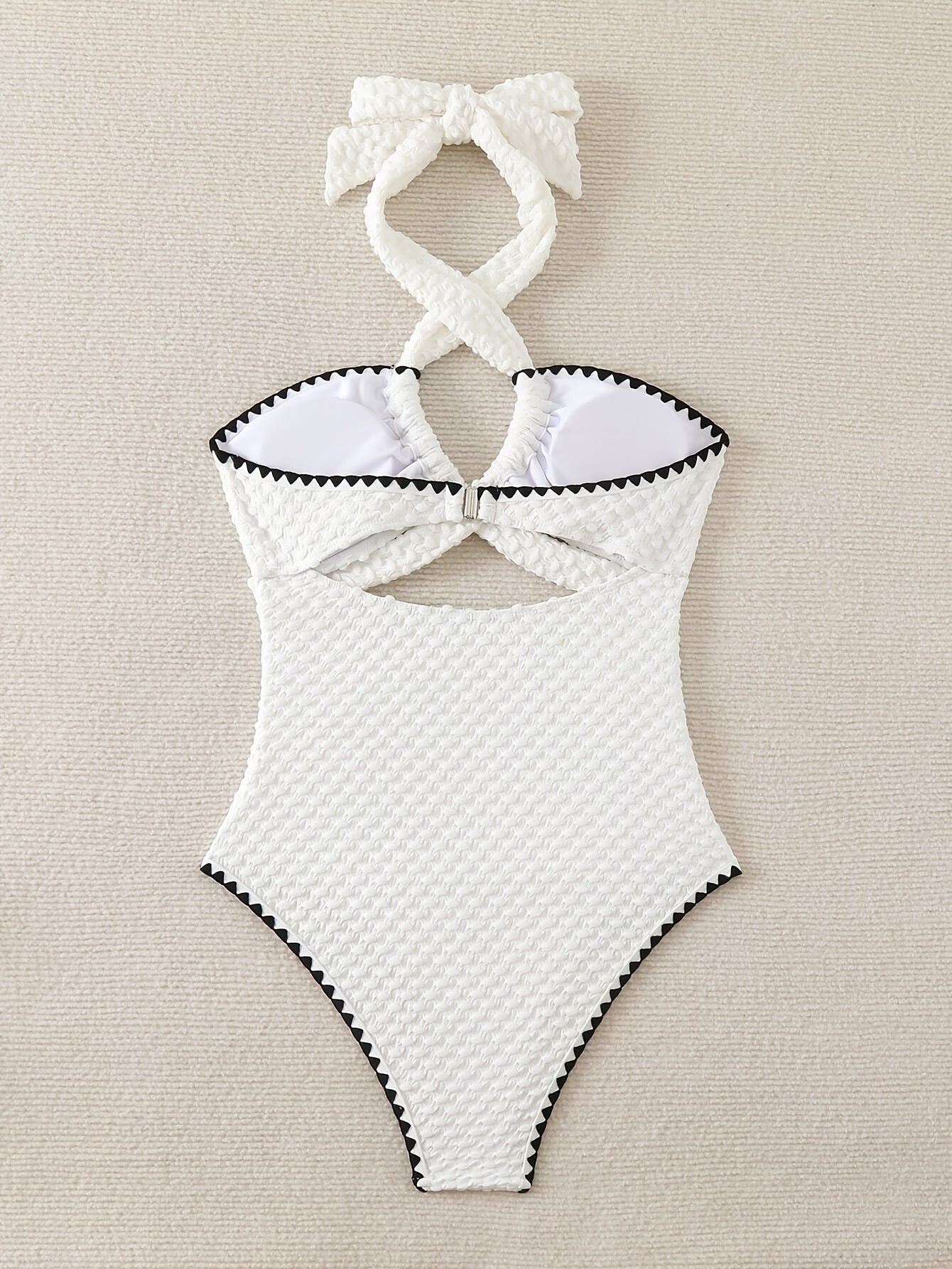 Lace One-Piece Swimsuit, Halter Neck Hollow Elegant Vintage Swimwear, Women'S Swimwear And Clothing.