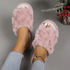 Women’s Argyle Fuzzy Slippers – Cozy Slip-On Indoor Slides with Soft EVA Sole, Warm & Breathable House Shoes in Pink