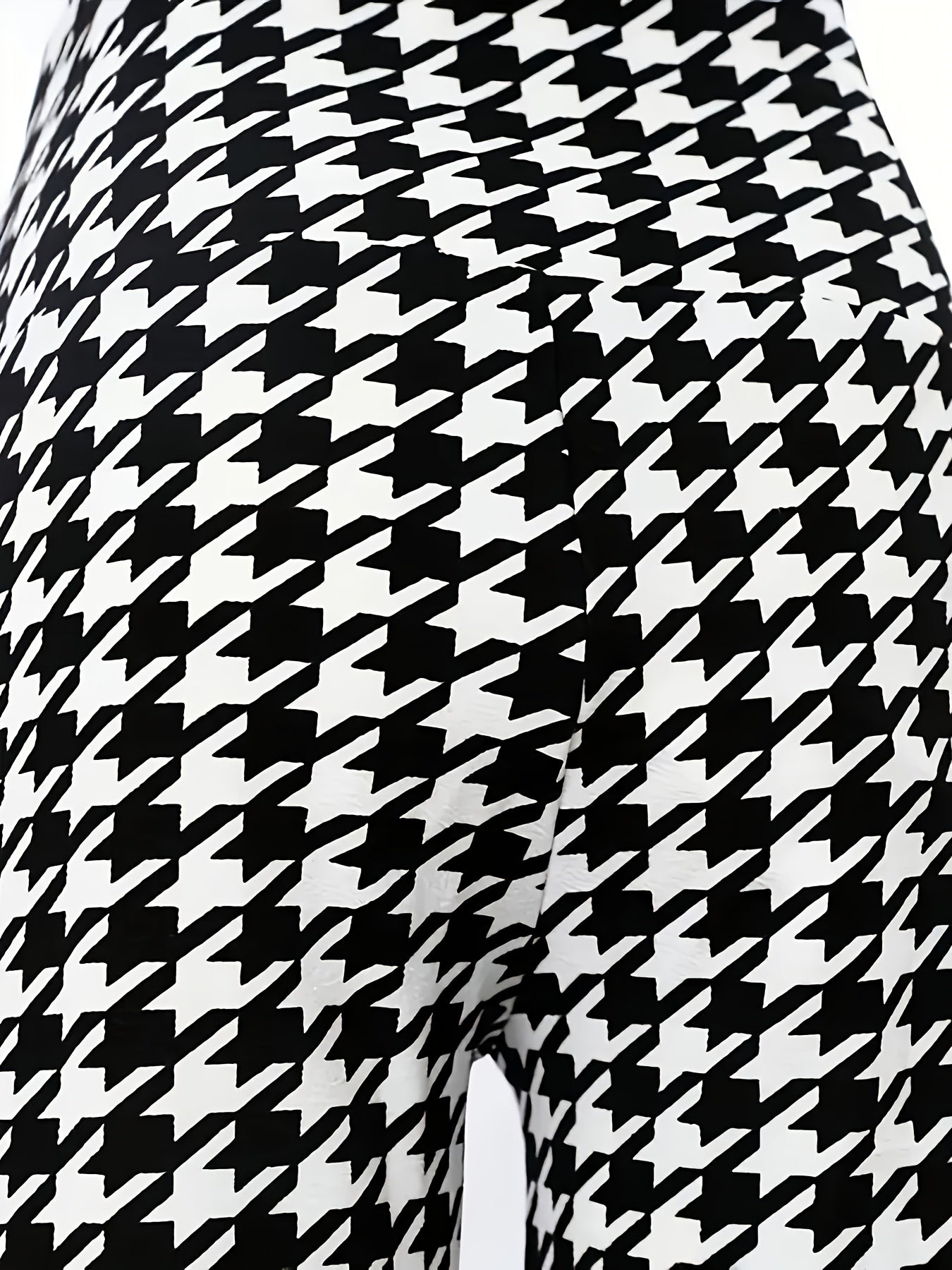 Chic Houndstooth High-Waist Wide-Leg Pants for Women - Stretchy, Casual & Machine Washable - For Women - Suitable for Everyday Wear, Work & Parties - Perfect Gift for Fashionable Women
