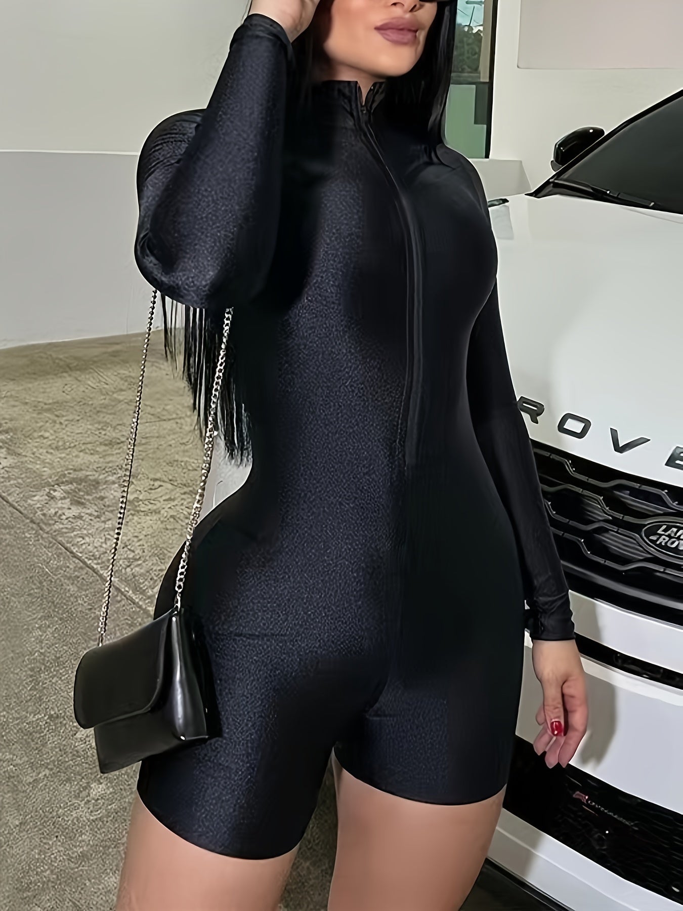 Stylish Fitted Long Sleeve Jumpsuit - 2023 Autumn New Women'S Fashion Top with Zipper