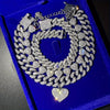 3pcs Women's Elegant Anklet - Shiny Heart Pendant, Rhinestones Inlaid, Zinc Alloy - All-Season Jewelry | Sexy Style | Perfect for Valentine's Day