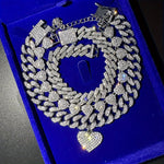 3pcs Women's Elegant Anklet - Shiny Heart Pendant, Rhinestones Inlaid, Zinc Alloy - All-Season Jewelry | Sexy Style | Perfect for Valentine's Day