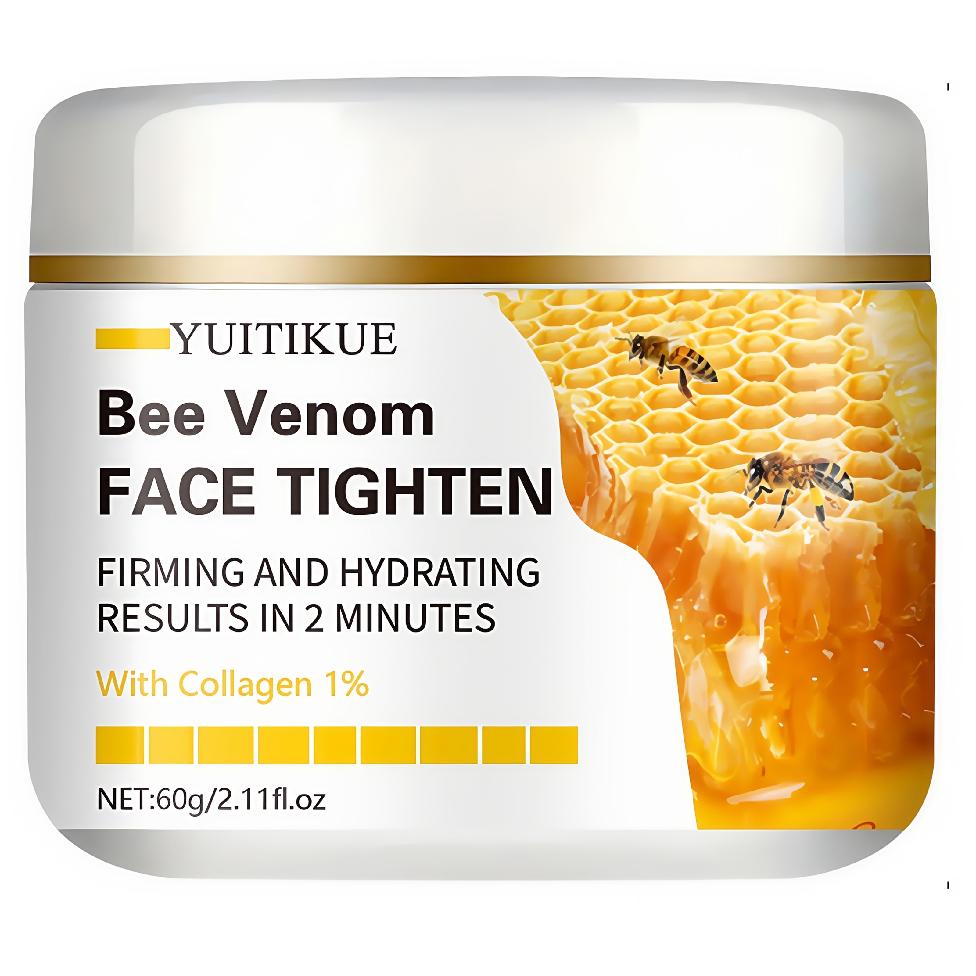 60g Hypoallergenic Face Lotion, Moisturizing, Containing Vitamin E, Hyaluronic Acid and Collagen, for Drying Skin, Suitable for All Skin Types