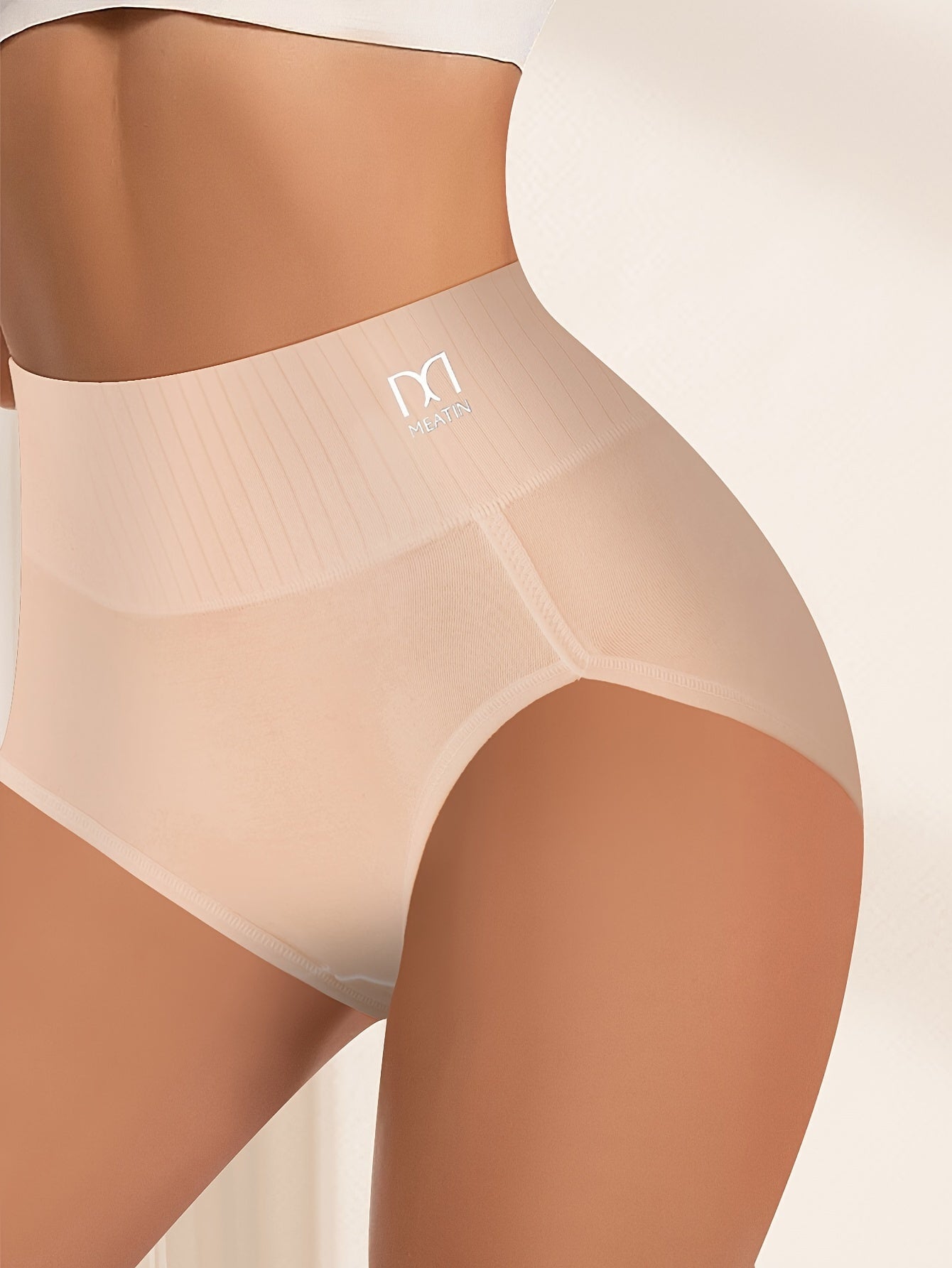 10pcs Fashion Striped High Waisted Women'S Panties, Breathable Comfortable Elastic Soft Hip Wrap Triangle Panties, Women'S Underwear Panties