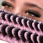 10 Pairs New False Eyelashes Cat Eye Fluffy False Mink Eyelashes 8D Wispy Eyelashes Dramatic Long Thick Curled False Eyelashes Natural Looking Soft Fluffy 3D False Eyelashes Russian Curled Eyelashes