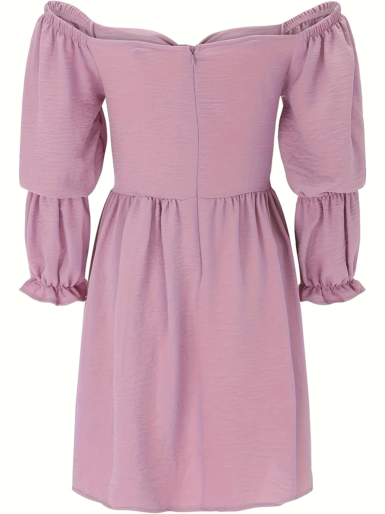 Charming Off Shoulder Dress - Lightweight & Flattering Solid Style for Summer & Spring - Fashionable Womens Clothing