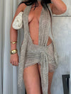 Women Bikini Cover Up Mesh See Through Dresses Summer Beachwear Bathing Swimming Wear