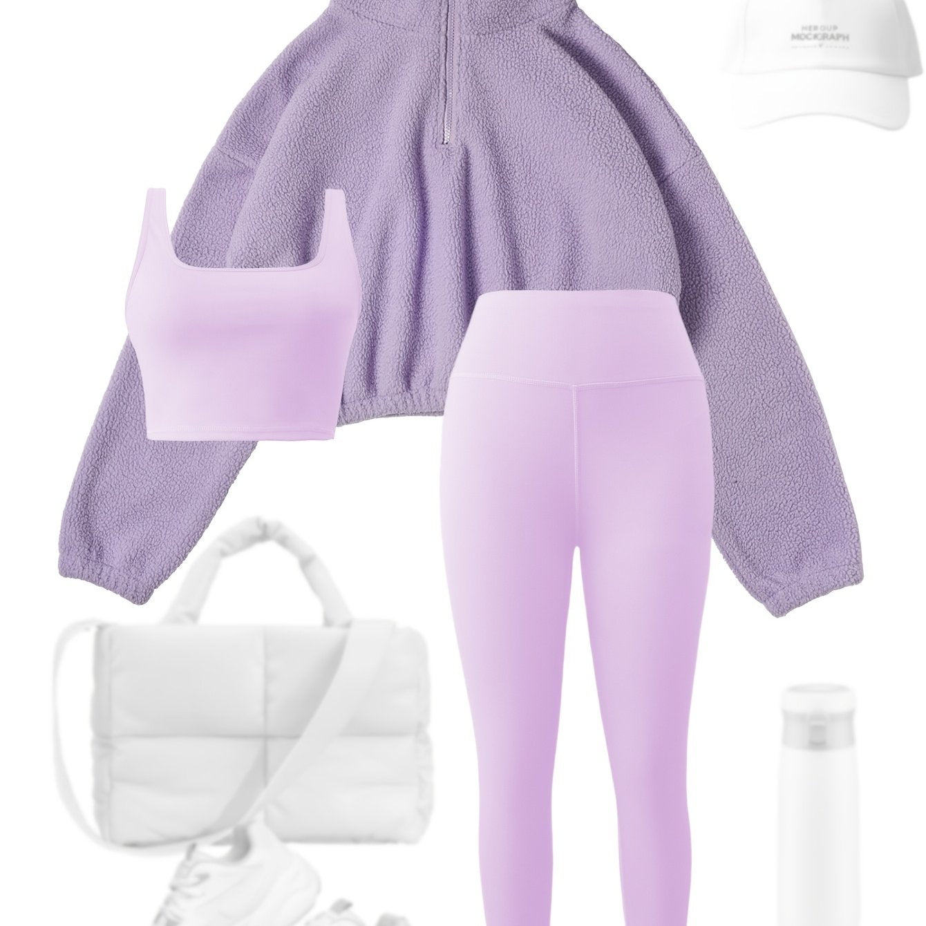 3pcs Maroon Fleece-Lined Yoga Outfit Set: Stretchy Sports Bra, High-Waist Leggings & Half-Zip Sweatshirt - Cozy, Slimming Autumn/Winter Workout Gear for Women, Casual Activewear|Elegant Sports Attire|Stretchy Polyester Blend