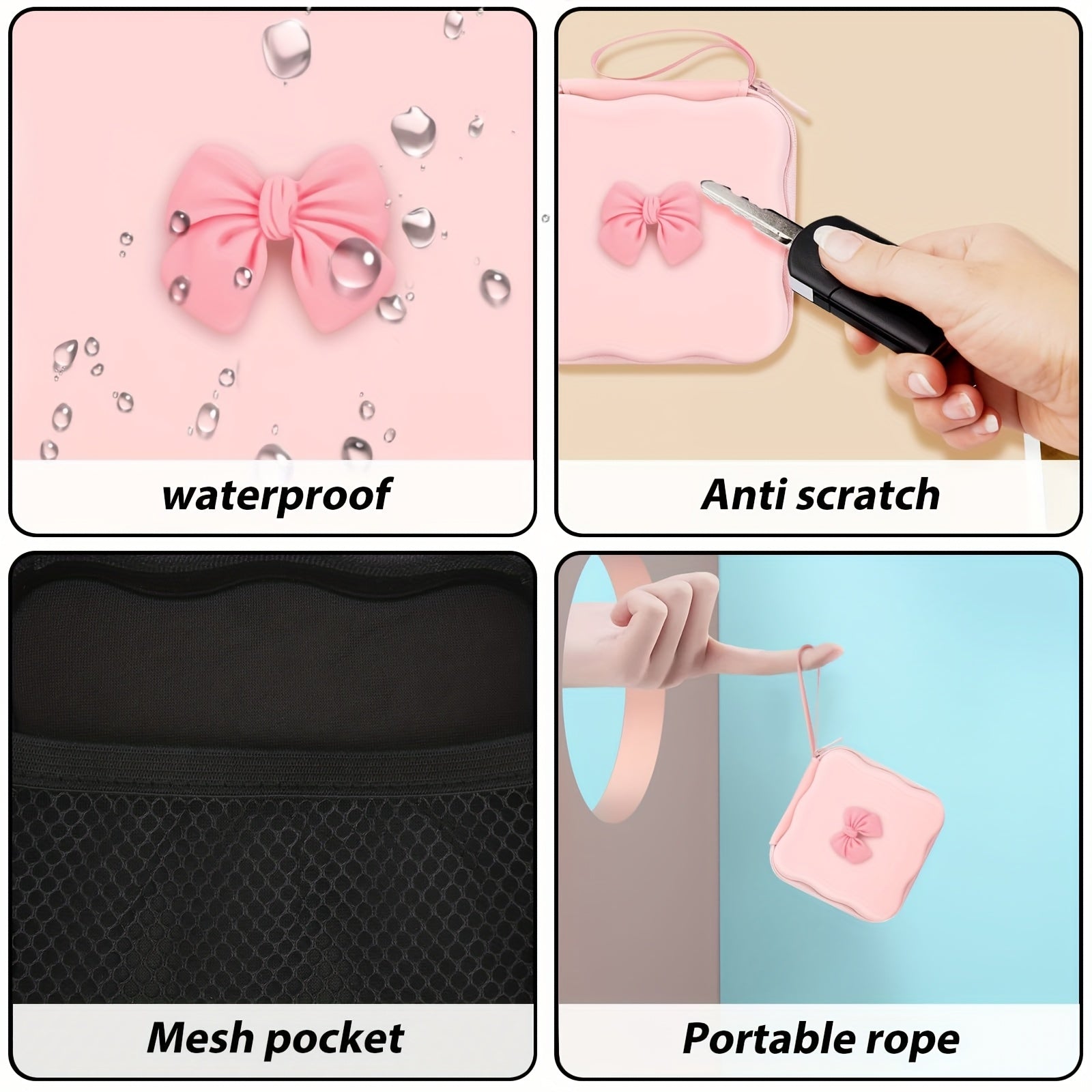 DIY Mobile Phone Charger Storage Box Protective Case for iPhone 18W/20W Charger, with Cable Protector Headphone Line Protector, Portable Travel Storage Bag, Cute Cable Charger Protector Wire Organizer