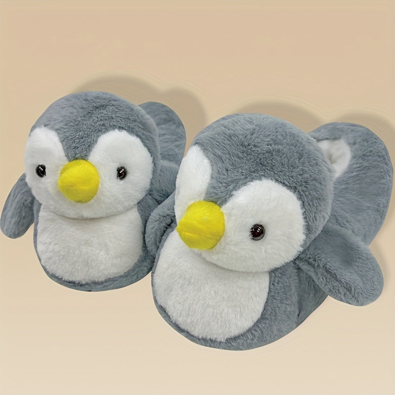 Casual Cartoon Penguin Slippers - Slip-on Fabric House Shoes Cozy Warm Winter Indoor Slippers for All Seasons