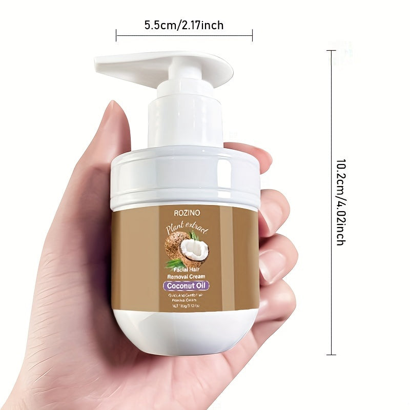 ROZINO Coconut Hair Removal Cream – Fast-Acting, Hypoallergenic Formula for Lips, Legs, Arms & Underarms – Safe for All Skin Types