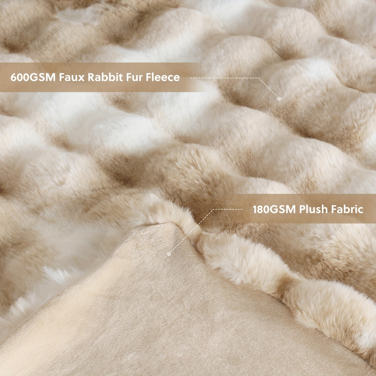 1PC Faux Rabbit Fur Queen Blanket For Bed, Thick & Warm Bed Blankets For Winter, Soft Cozy Fluffy Decorative Blankets For Living Room, Bedroom, Heavy Furry Luxury Blanket Gifts