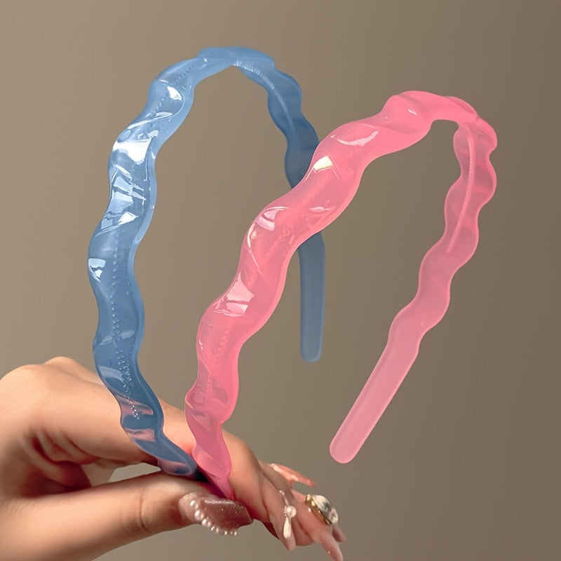 Hairband for Women in Jelly Color, Face Washing, Hair Pressing, Teeth, Waves, Anti-slip Headband, Women's Outing, Versatile Hair Clip, Temperament Headwear