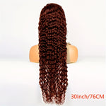 Easter Special Offer 180 Density 5x5 Red Brown Dark Wavy Front Wig 5x5 Glueless HD Lace Front Wig Colorful Curly Lace Closure Front Human Hair Wig