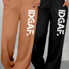 2-Pack Women'S Casual Loose-Fit High-Waisted Sweatpants, Geometric Print, Knit Fabric, Polyester, Straight Leg, Adult, All-Season, Fashion Pants