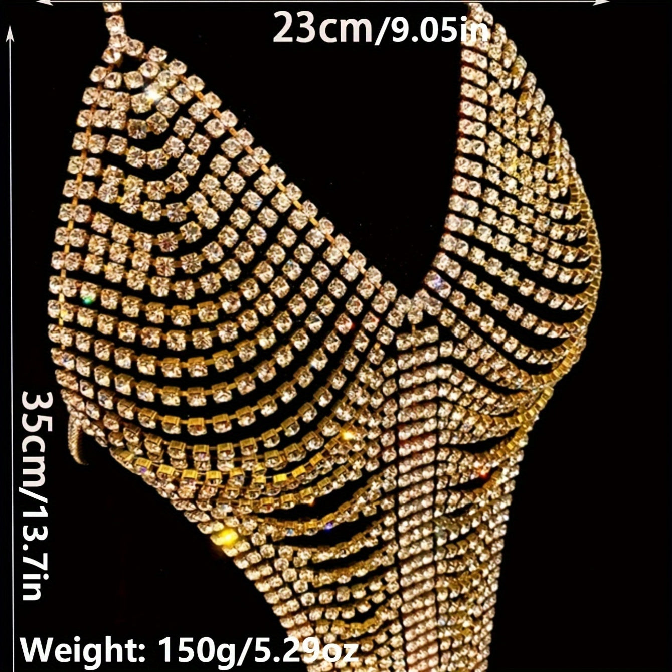 Boho Sexy Body Chain for Women - 1pc Sparkling Rhinestone Bikini Jewelry, No Plating, Artificial Crystal, Gift for Party, Valentine's Day, All Seasons