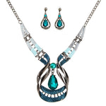 Water Drop Gem Necklace And Earrings